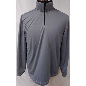 Starter Mens Medium 38-40 Grey Check 1/4 Zip Pullover Heavy Long Sleeve Jacket